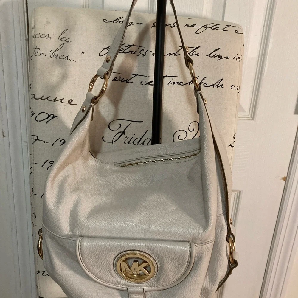 MICHAEL KORS HOBO LEATHER SHOULDERBAG TOTE Satchel MK SIGNATURE